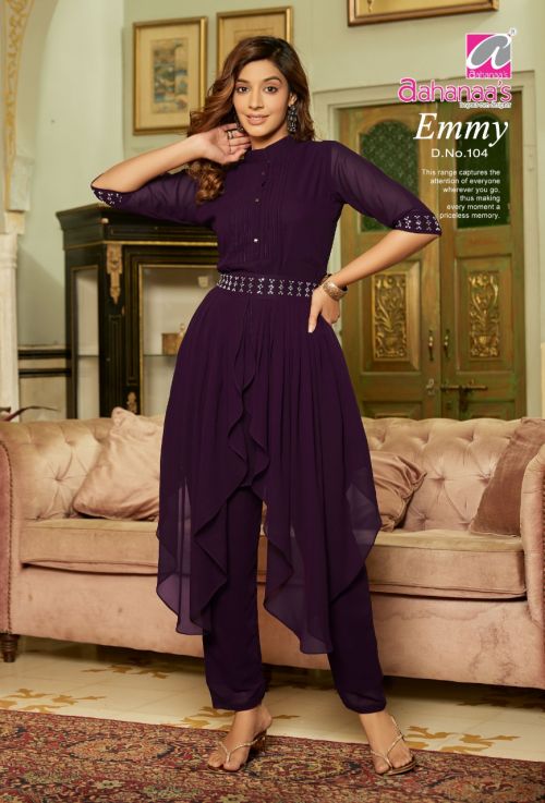 Aahanaa Emmy Stylish Fancy Wear Wholesale Party Wear Kurtis Catalog
